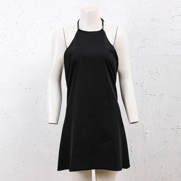 Cotton Linen Sexy Halter Dress For Women