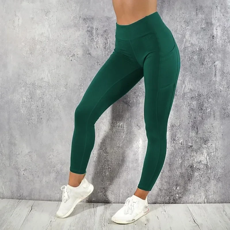 Yoga Fitness Women Leggings High Waist Tights with Pocket Gym Workout Running Stretchy Sexy Butt Liftting Casual Skinny Pants - Image 6